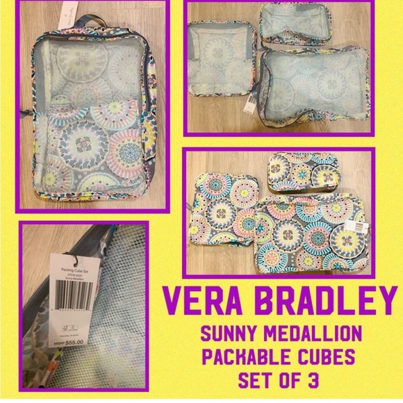 Vera Bradley Bags Vera Bradley Sunny Medallion Packable Cubes Set Of 3 Poshmark